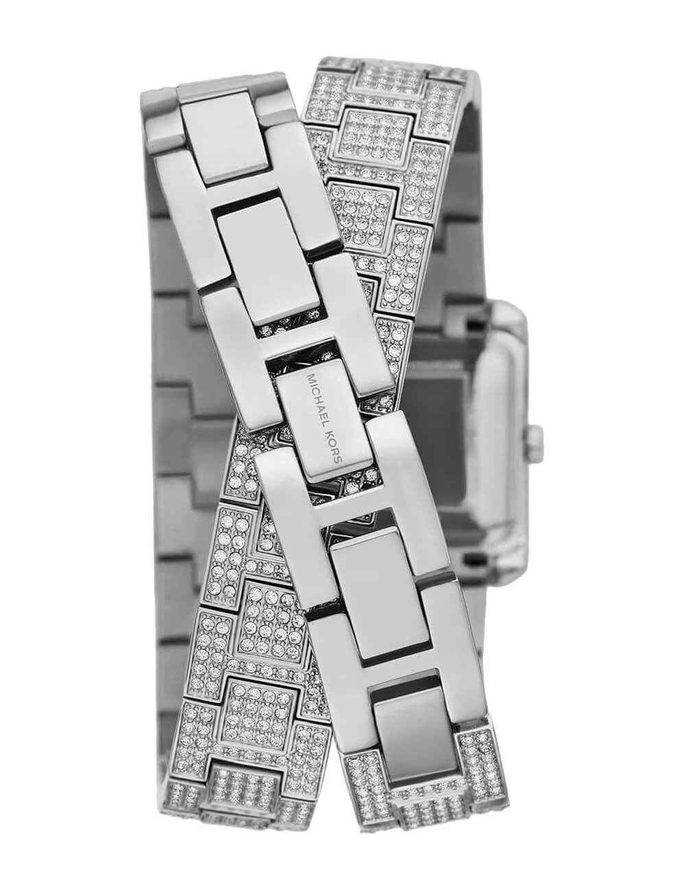 Michael Kors Emery MK4836 Women's Silver Double Wrap Watch