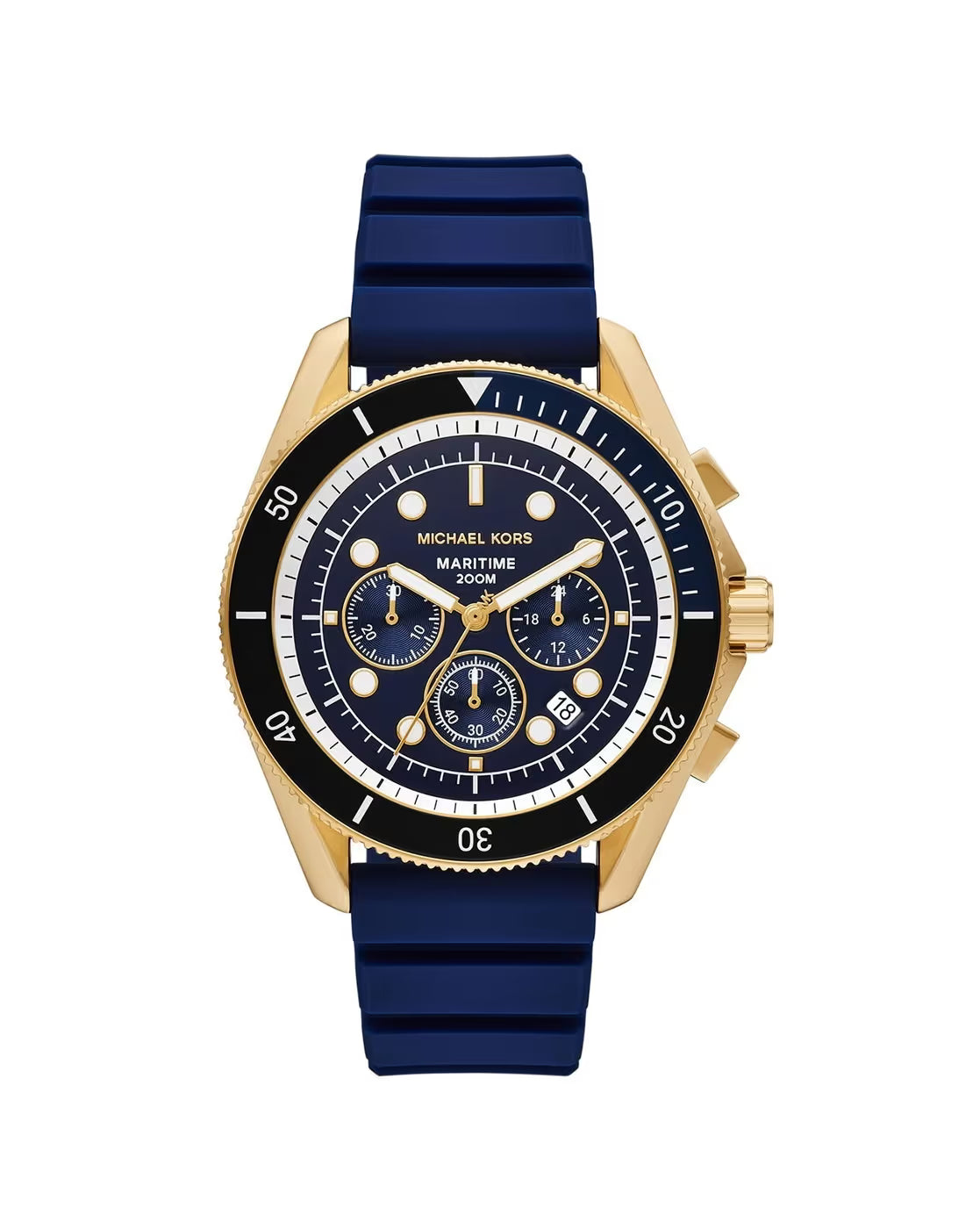 Michael Kors Maritime MK9205 Men's Gold Silicone Chronograph Dive Watch