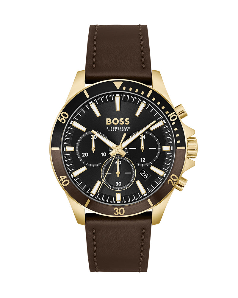 Hugo Boss Brown Leather Strap HB1514100 – Men's Watch - Luxverse