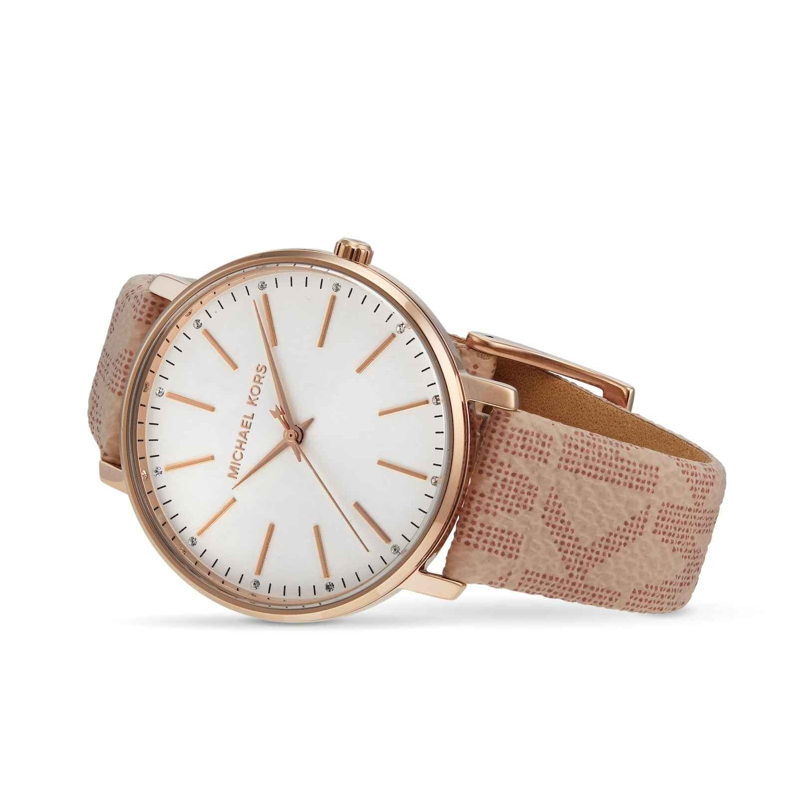 Michael Kors Pyper MK2859 Women's Silver Dial Pink Leather Watch