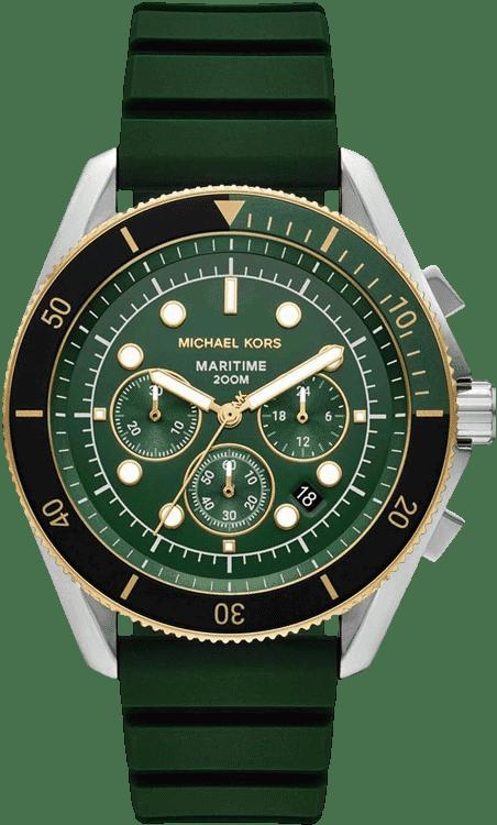 Michael Kors Maritime MK9214 Men's Two-Tone Silicone Dive Watch 45mm
