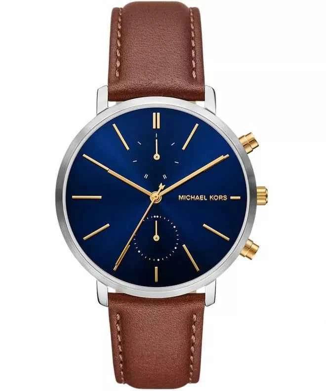 Michael Kors Blake Men's Blue Chronograph Leather Watch 42mm