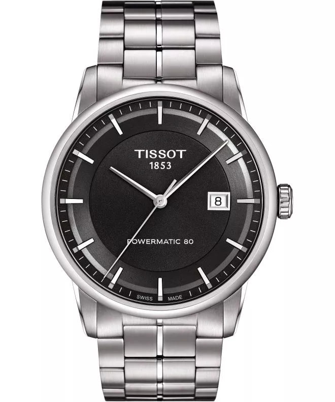 Tissot Luxury Powermatic 80 T086.407.11.061.00 Black Dial Silver Steel Men’s Watch - Luxverse