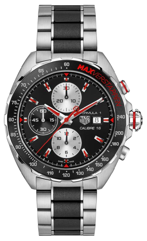 TAG Heuer Limited Edition Black Dial Two Tone Steel Strap Watch CAZ2018.BA0970 Formula 1 Calibre 16 Max Verstappen - Luxverse