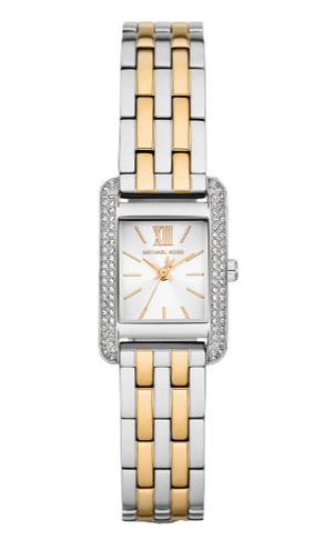 Mini Monroe Pavé MKO1035 women's white dial two-tone stainless steel watch front view