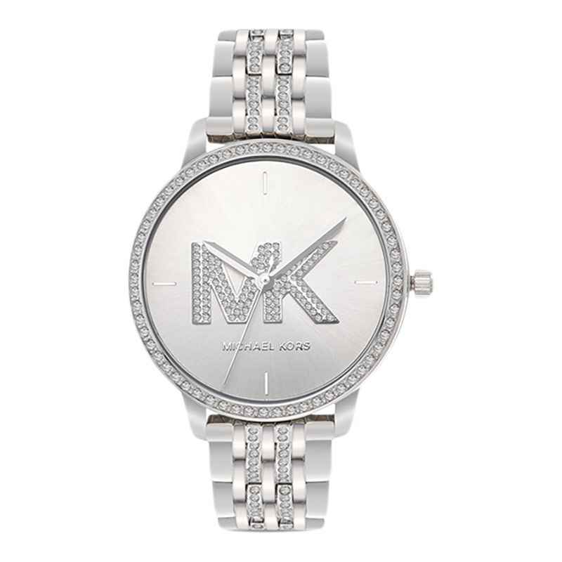 Michael Kors Melissa MK4370 women's silver dial silver stainless steel watch front view
