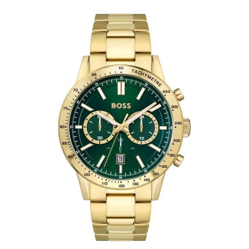 Hugo Boss Allure Chronograph Gold Green Dial HB1513923 – Men’s Watch - Luxverse