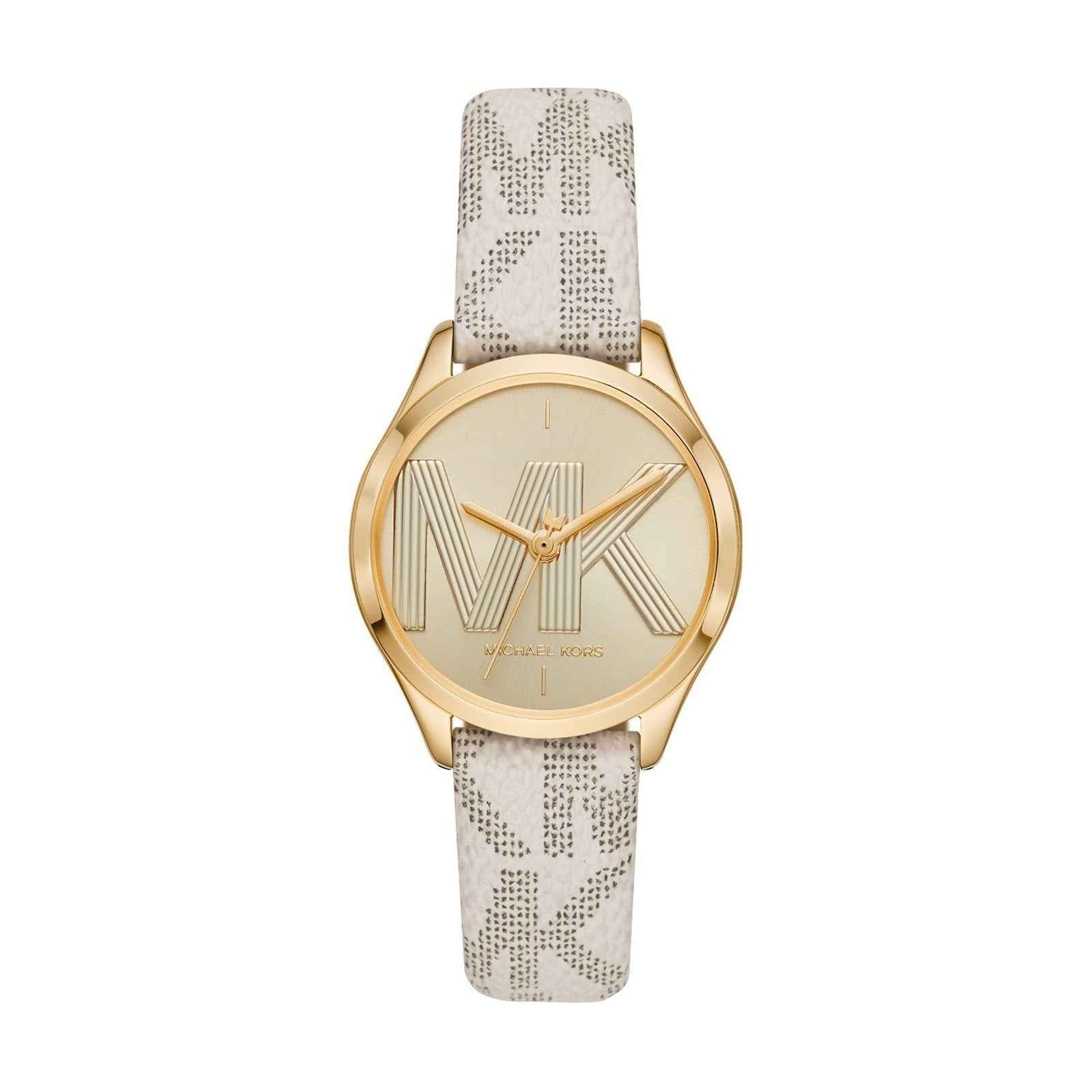 Michael Kors Jaycie MK2861 Women's Gold Dial Logo Print Strap Watch