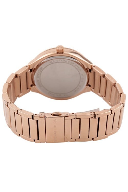 Back case of Michael Kors MK3482 gold bracelet wristwatch