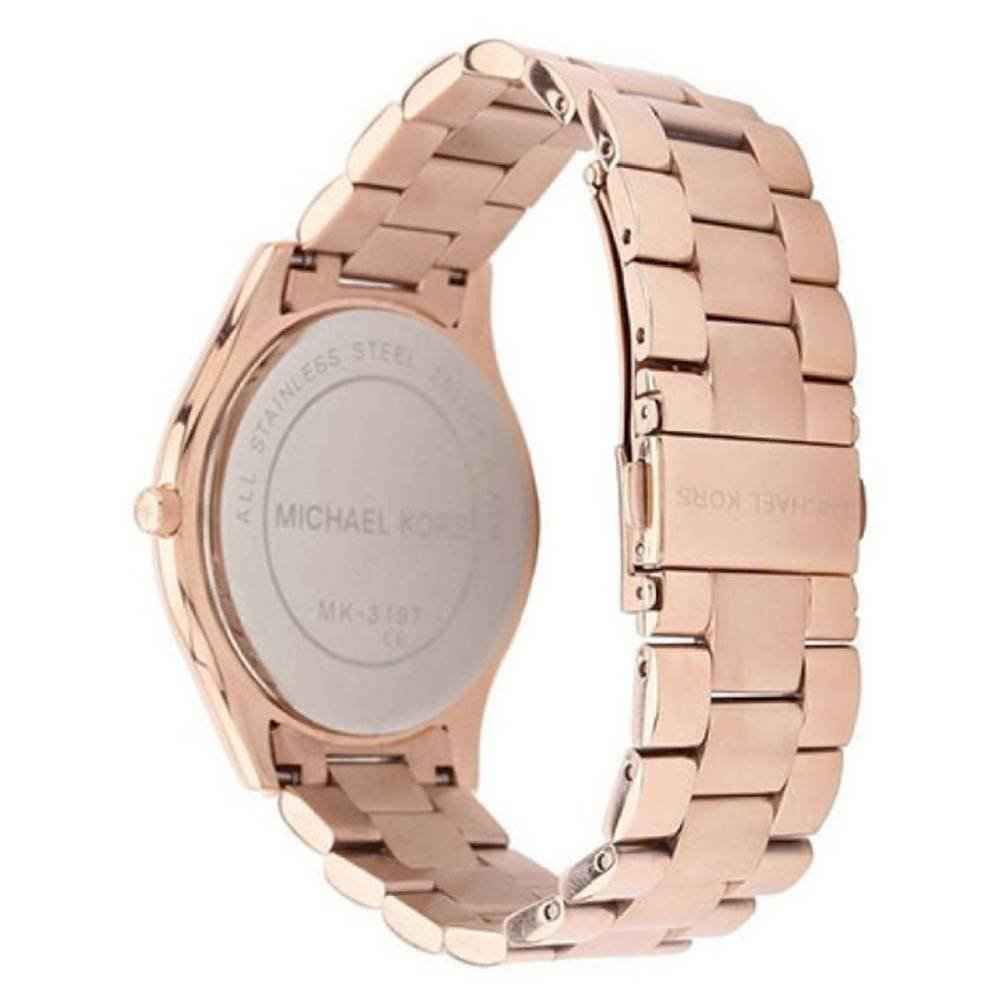 Michael Kors Slim Runway MK3293 Women's Purple Dial Rose Gold Stainless Steel Watch