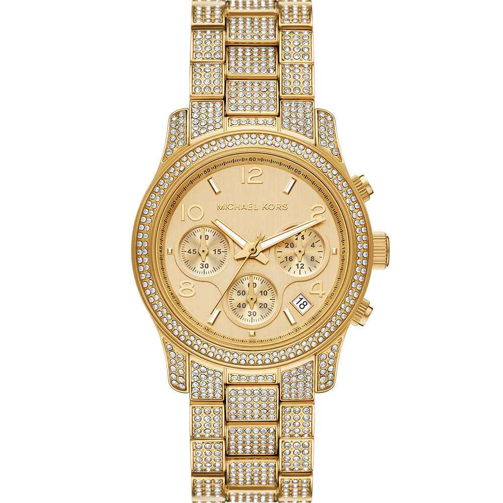 Michael Kors Runway Pave Chronograph MK7435 Women's Gold Watch