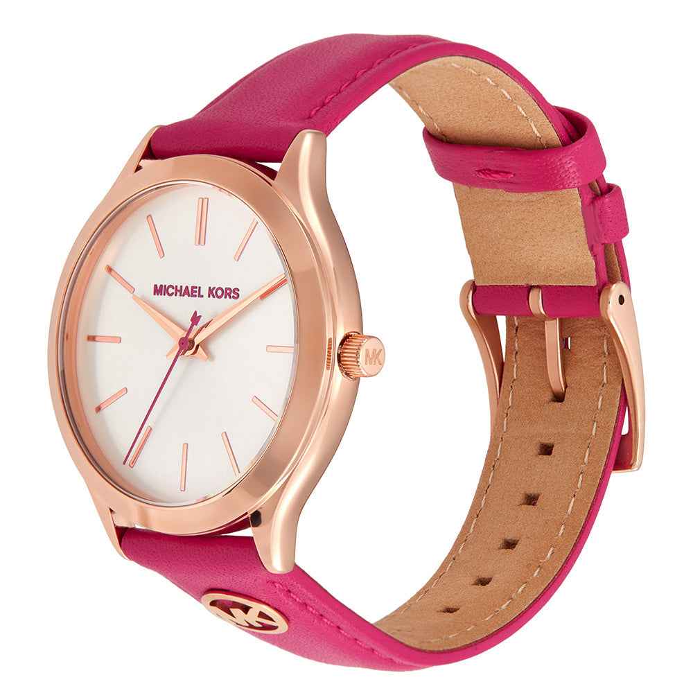 Michael Kors Slim Runway MK7469 Women's Rose Gold Leather Watch