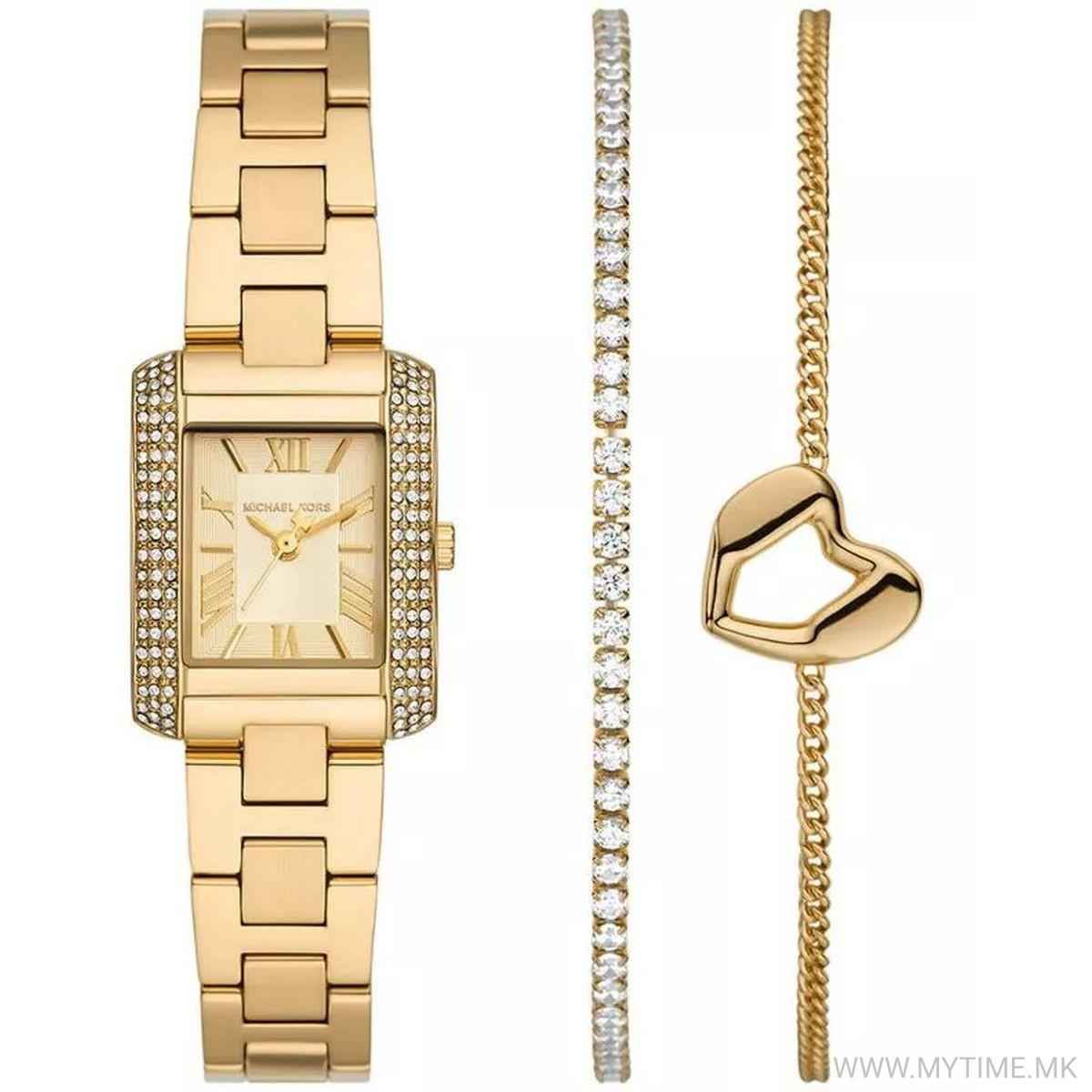 Michael Kors Emery MK7510SET Women's Gold Watch and Bracelet Set