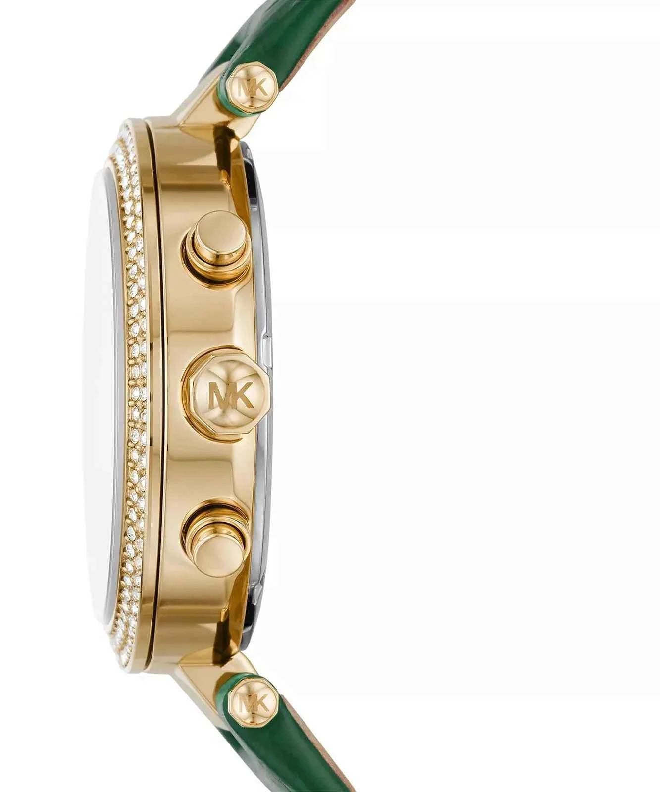 Michael Kors Parker MK6985 Women's Green Dial Green Leather Strap Chronograph Watch