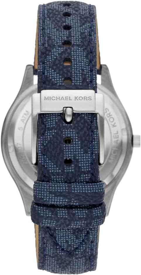 Michael Kors Slim Runway MK8907 Men's Navy Blue Dial Leather Watch