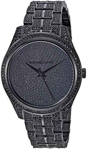 Michael Kors Lauryn MK3980 Women's Black Dial Black-Tone Stainless Steel Pavé Watch