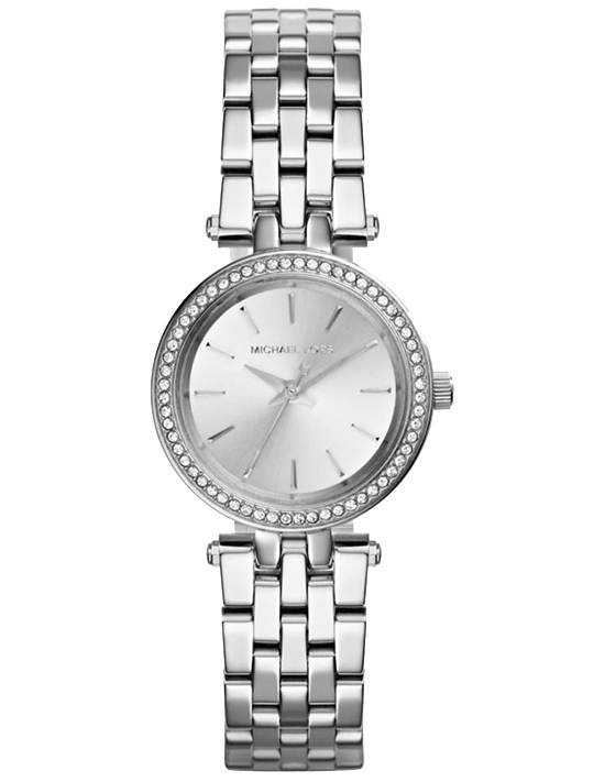 Michael Kors Darci MK3294 women's silver dial stainless steel watch front view
