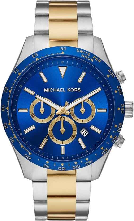 Michael Kors Layton MK8825 Men's Blue Dial Two-Tone Stainless Steel Chronograph Watch