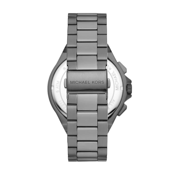 Back case of Michael Kors MK9102 quartz chronograph gray bracelet wristwatch