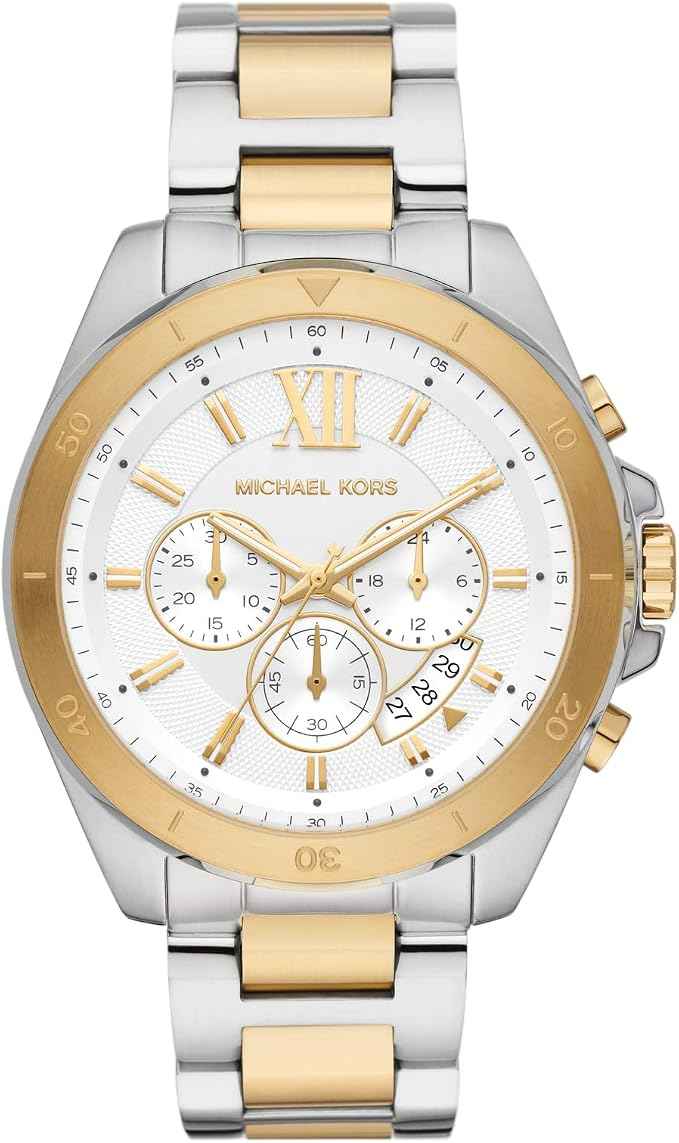 Michael Kors Brecken MK9064 Men's Silver Dial Two-Tone Chronograph Watch