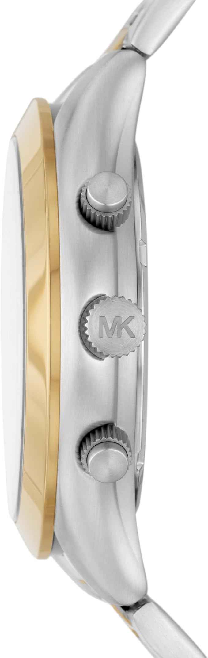 Michael Kors Slim Runway MK8986 Men's White Dial Two-Tone Stainless Steel Chronograph Watch