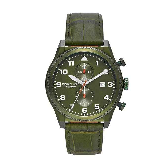 Michael Kors Panorama MK9199 Men's Olive Chronograph Leather Watch