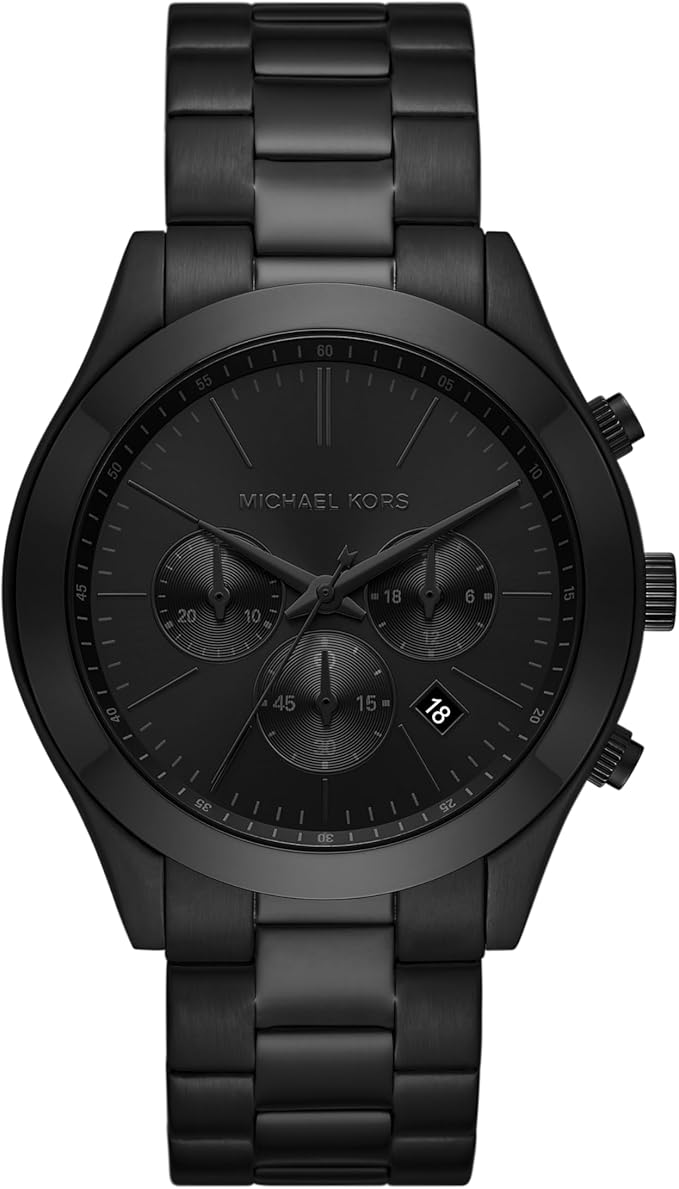 Michael Kors MK8919 black stainless steel watch strap front view