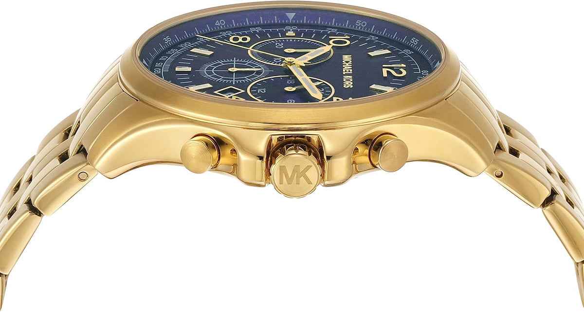 Michael Kors Pilot MK9125 Men's Blue Dial Gold Chronograph Watch