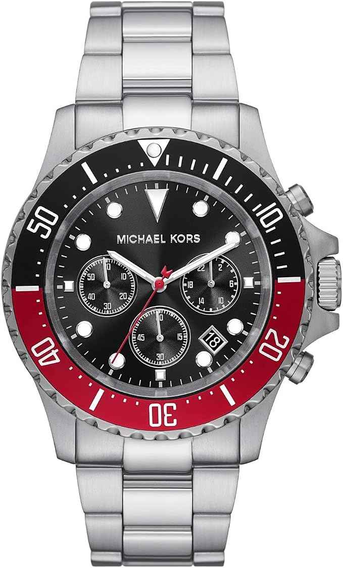 Michael Kors Everest MK8977 Men's Black Dial Silver Stainless Steel Chronograph Watch