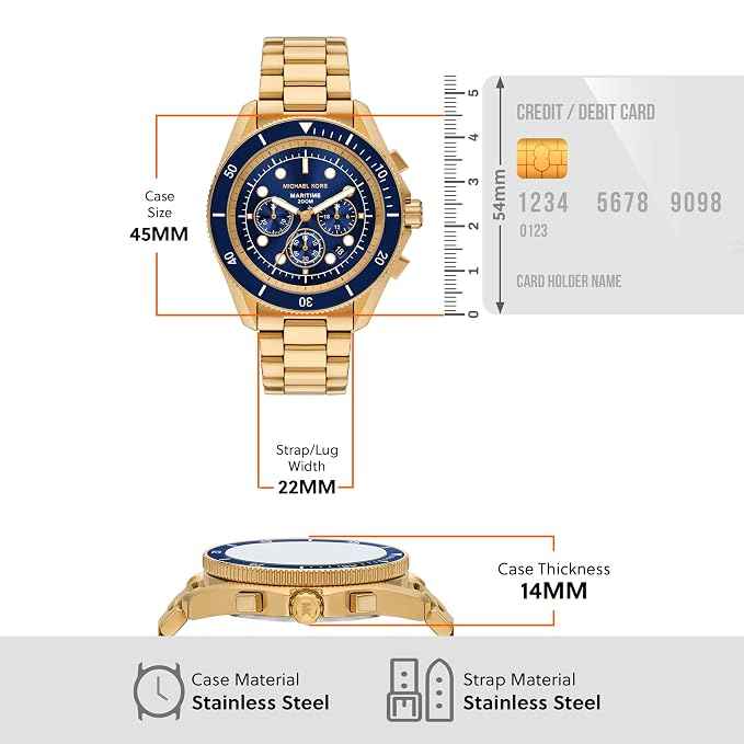 Michael Kors Maritime MK9202 Men's Gold Chronograph Dive Watch