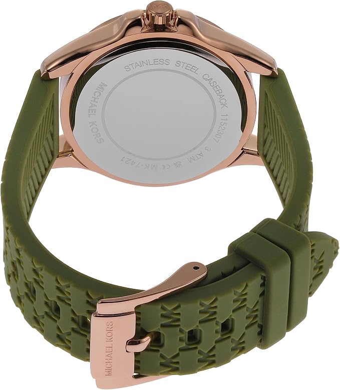 Back case of Michael Kors MK7421 quartz women's olive green wristwatch