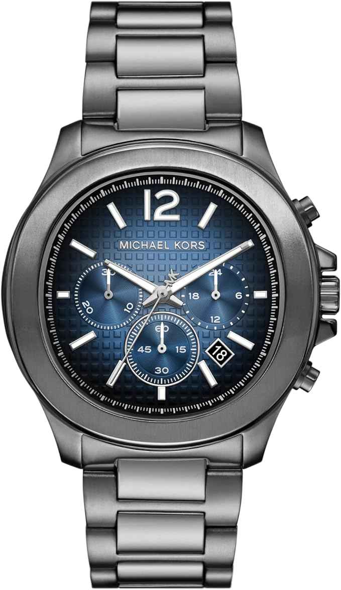 Michael Kors Sage MK9213 Men's Gray Stainless Steel Blue Dial Watch 43mm