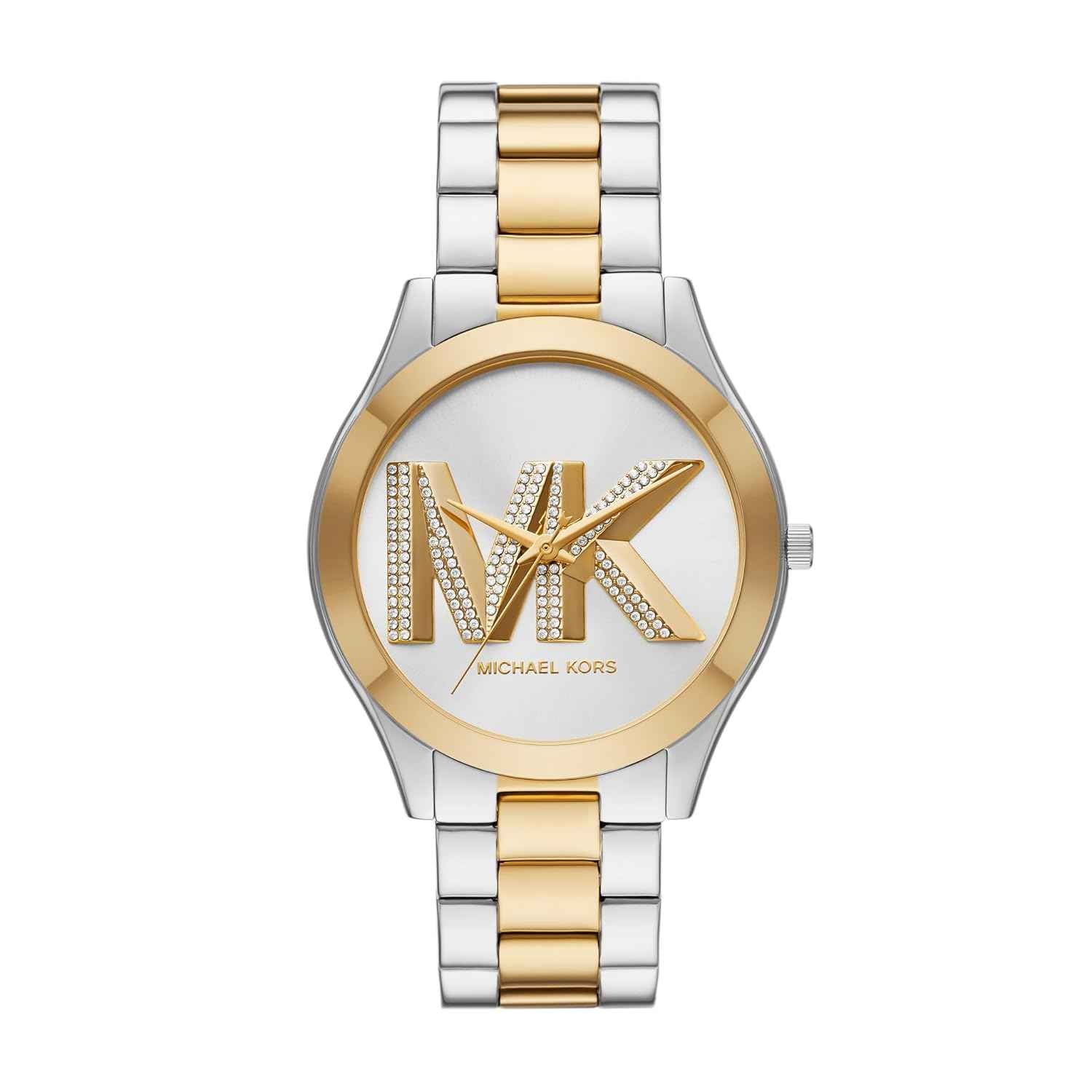Michael Kors Oversized Slim Runway MK4735 Women's Silver Dial Two-Tone Stainless Steel Watch