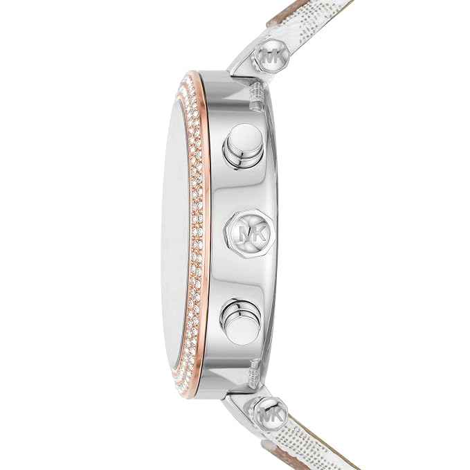 Michael Kors Parker MK6950 Women's White Dial Brown Strap Chronograph Watch