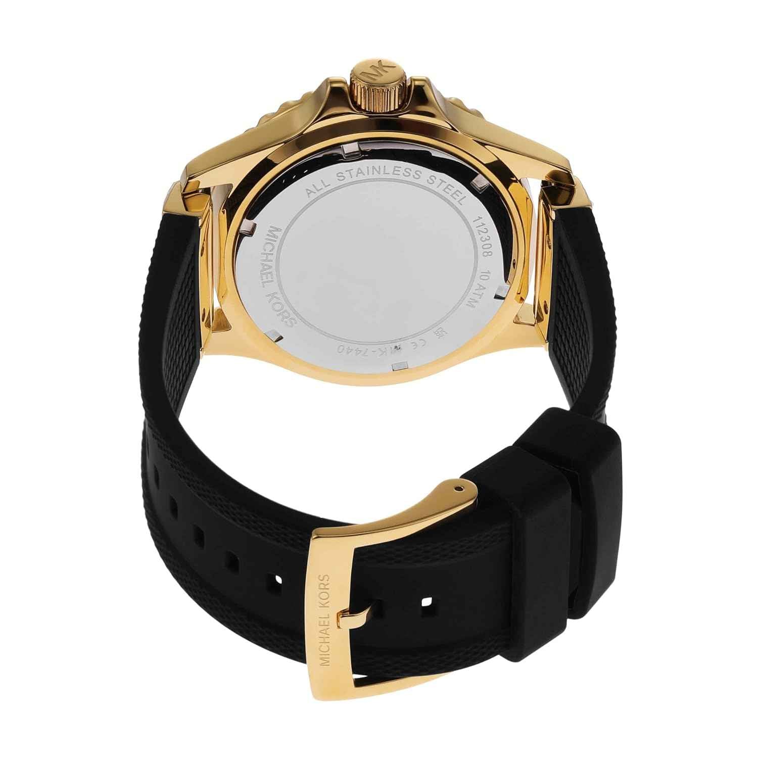 Michael Kors Everest MK7440 Women's Black Dial Gold Stainless Steel & Silicone Watch