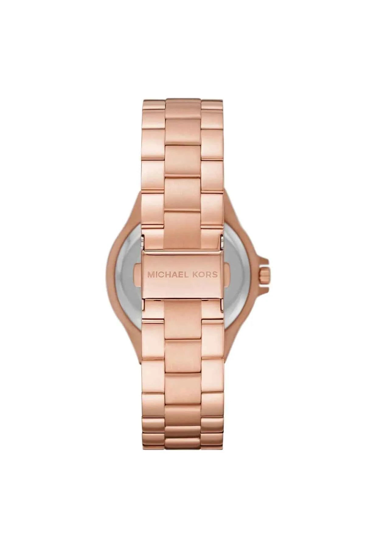 Michael Kors Lennox MK7233 Women's Black Dial Rose Gold Stainless Steel Watch