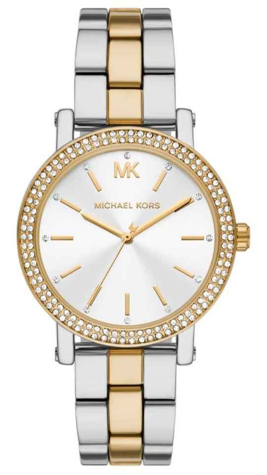 Michael Kors Corey MK7348 Women's Silver Dial Two-Tone Steel Strap Watch