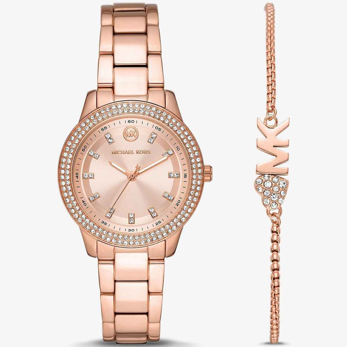 Michael Kors Mini Tibby Gift Set MK1058SET Women's Rose Gold Stainless Steel Watch