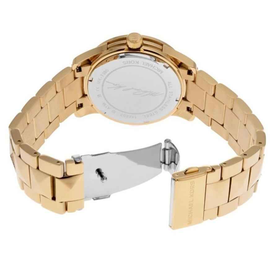 Michael Kors Runway MK7390 Women's Green Dial Gold Stainless Steel Watch