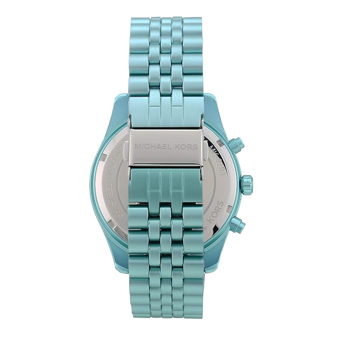 Back case of Michael Kors MK8793 quartz chronograph blue wristwatch