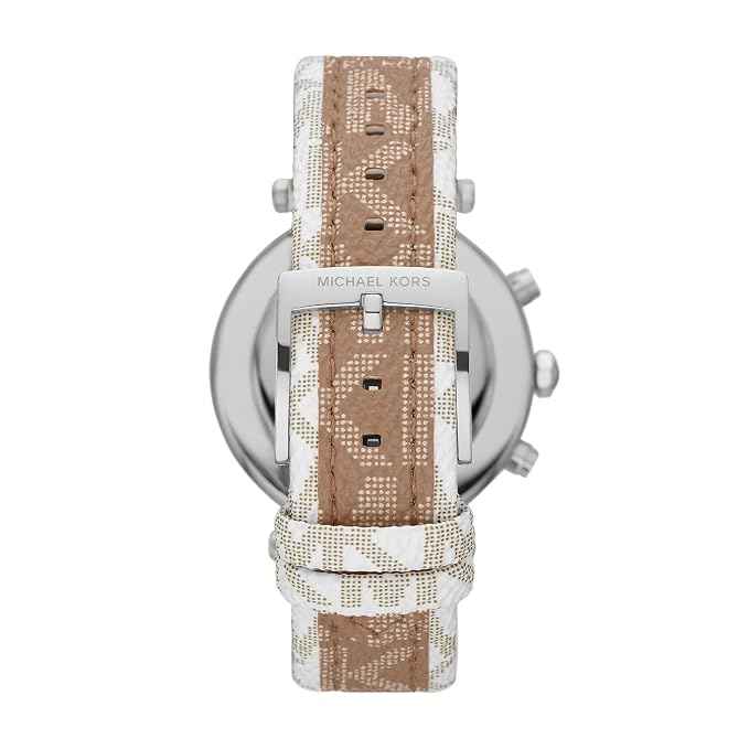 Michael Kors Parker MK6950 Women's White Dial Brown Strap Chronograph Watch
