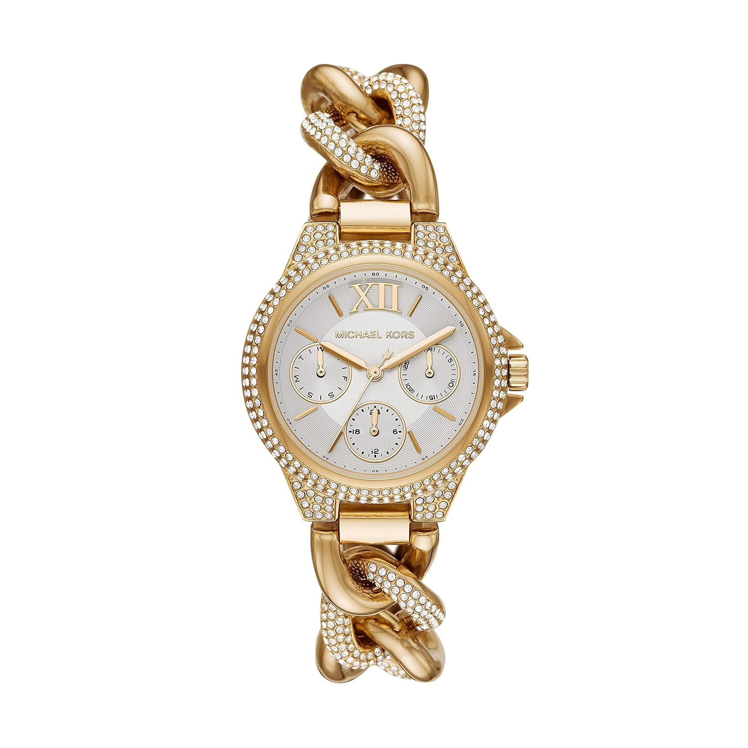 Michael Kors Mini Camille MK6842 women's gold-tone crystal multifunction watch front view