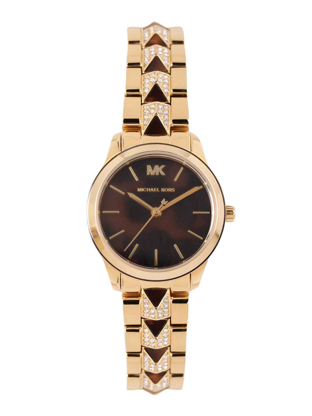 Michael Kors Runway Mercer MK6855 Women's Brown Dial Gold-Tone Watch