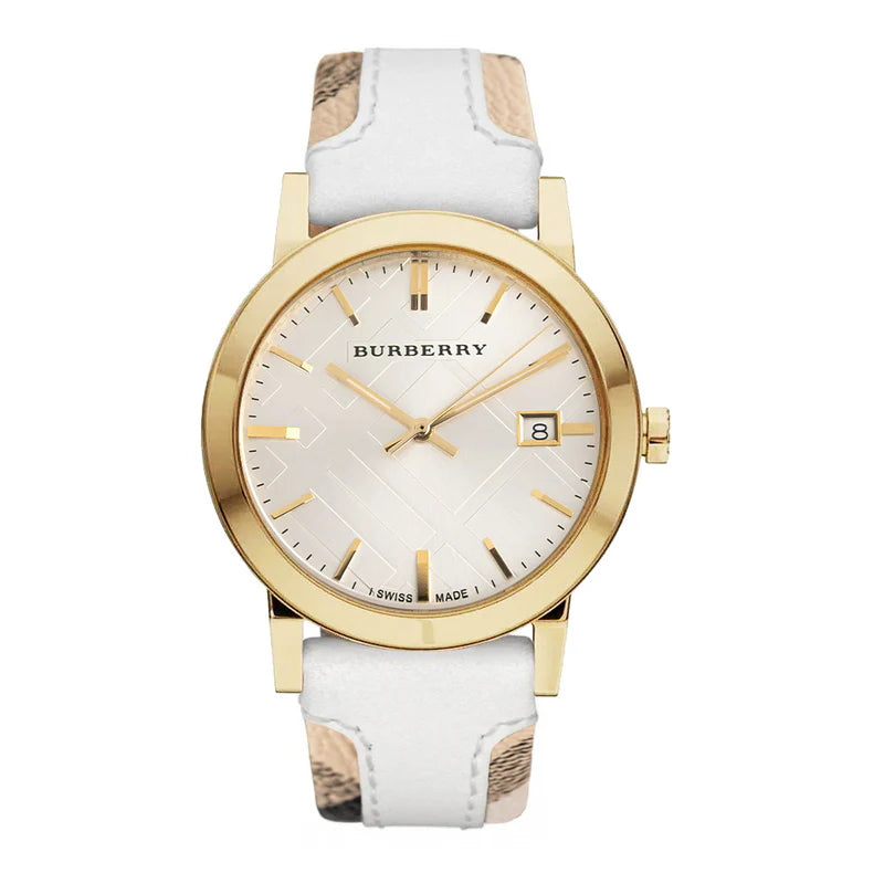 Burberry The City Check Stamped Yellow Gold BU9015 – Women’s Watch - Luxverse