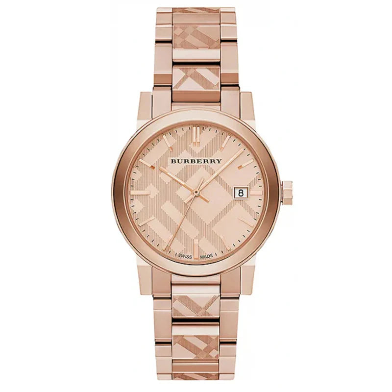 Burberry The City Engraved Check Rose Gold BU9039 – Men’s Watch - Luxverse