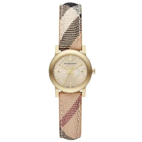 Burberry The City Haymarket Check Yellow Gold BU9219 – Ladies Watch - Luxverse