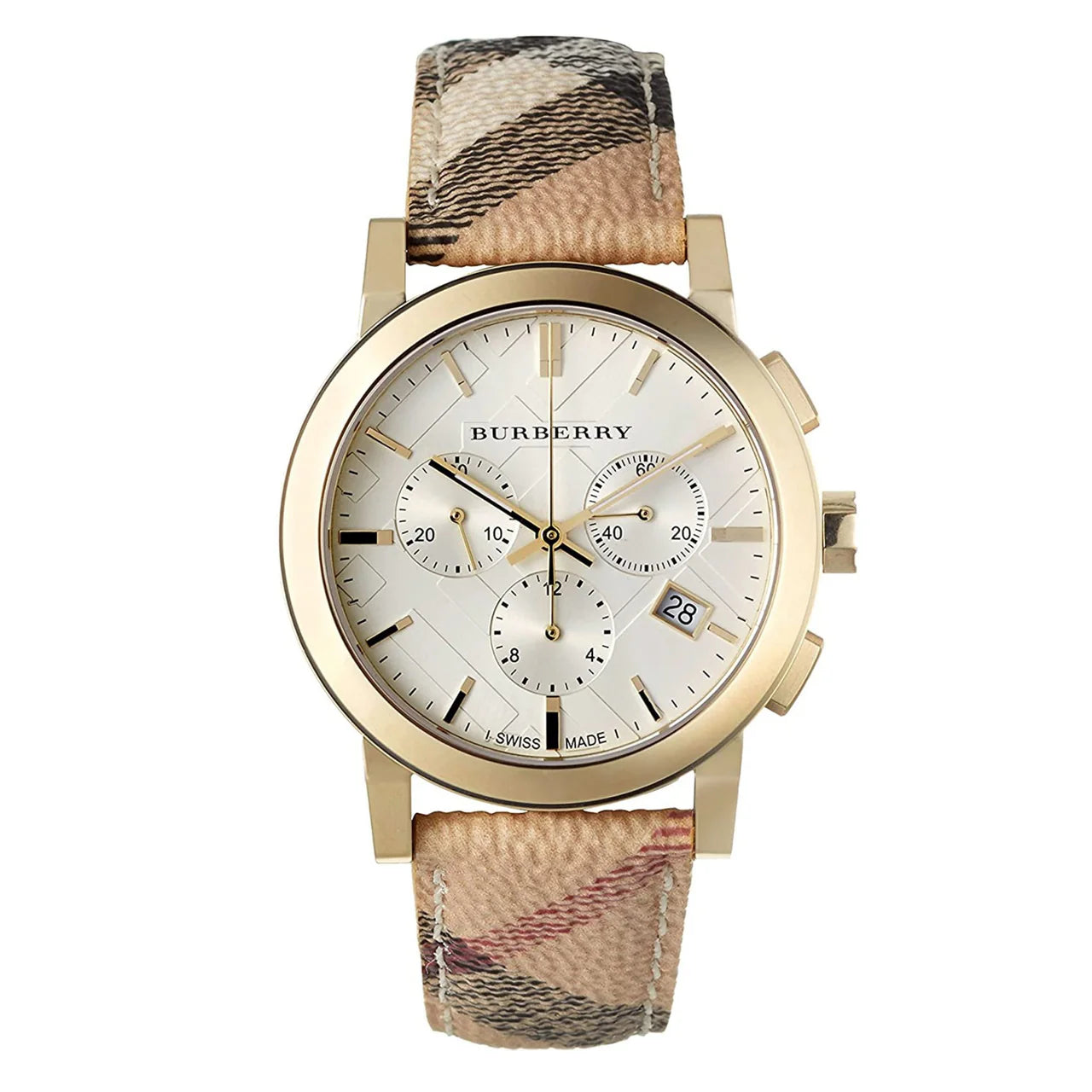 Burberry Haymarket Chronograph White Dial BU9752 – Women’s Watch - Luxverse