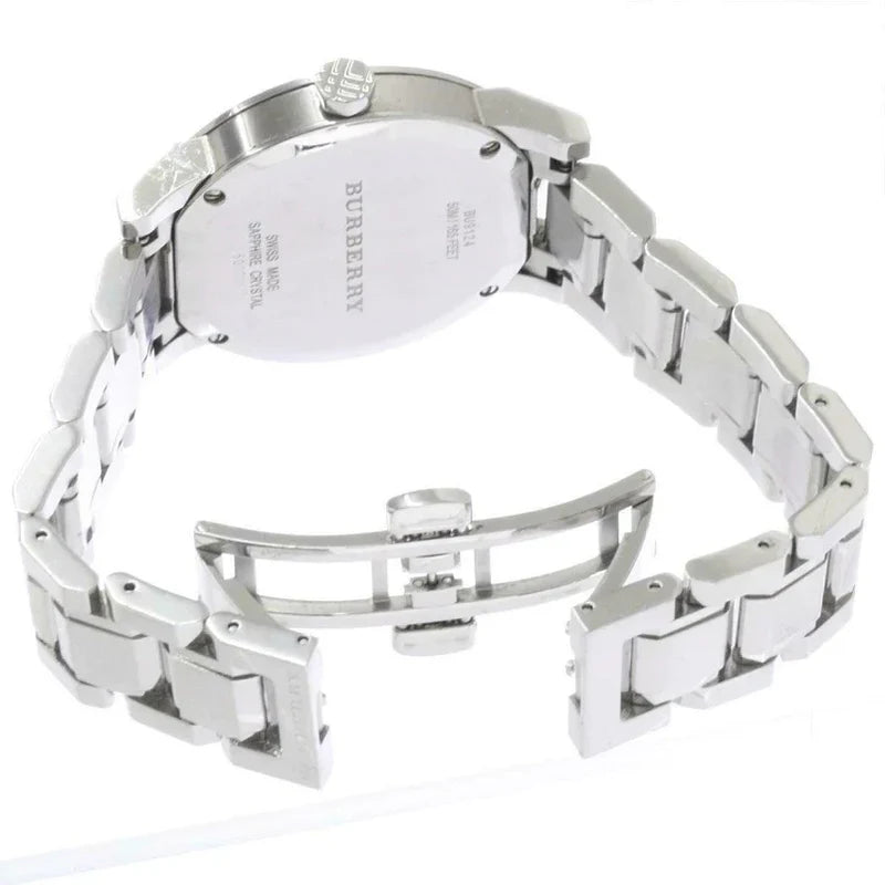 Burberry Check Stamped Pink Dial Silver BU9124 – Women’s Watch - Luxverse