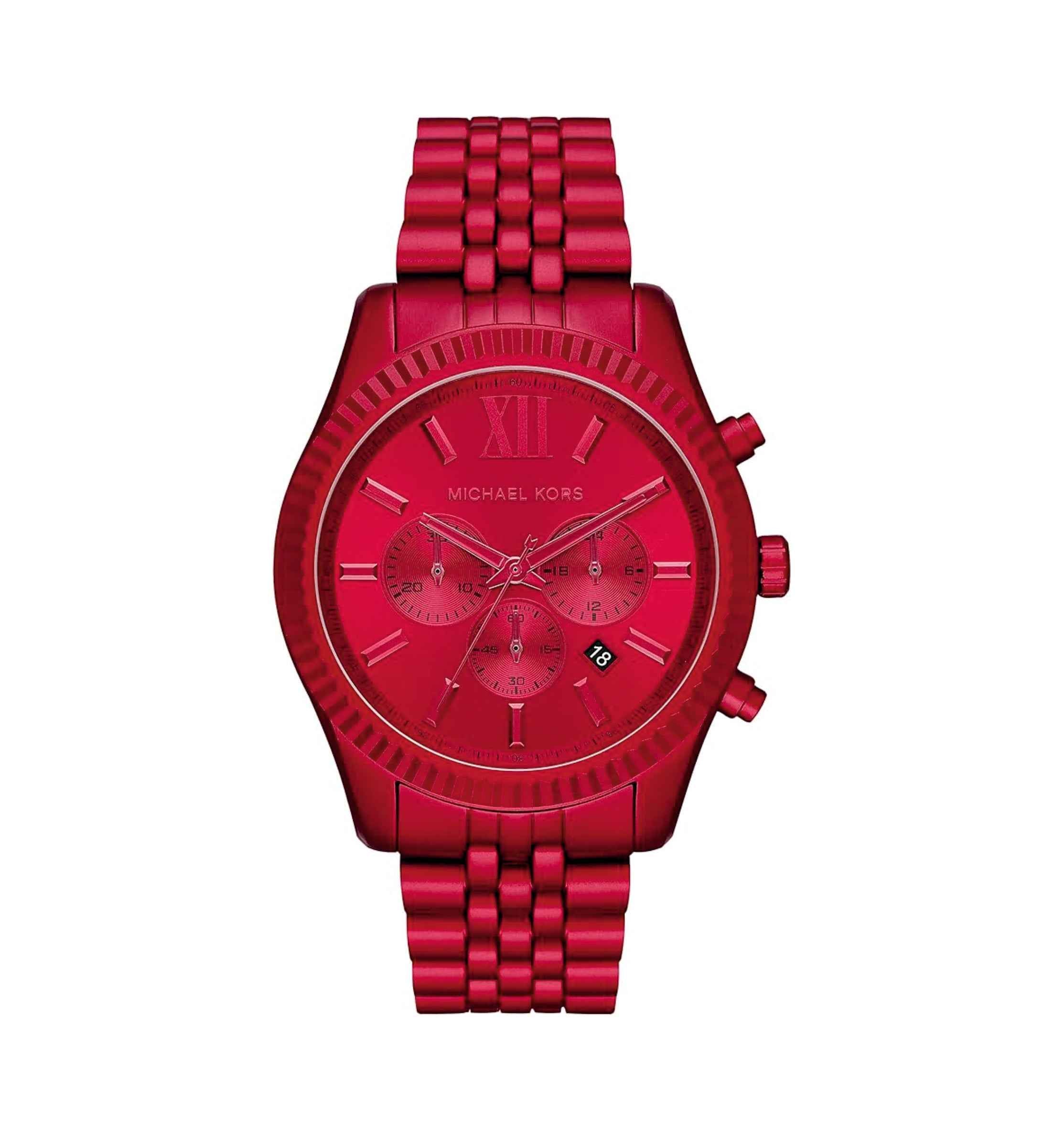 Michael Kors Lexington MK8814 Men's Red Dial Red Chronograph Watch