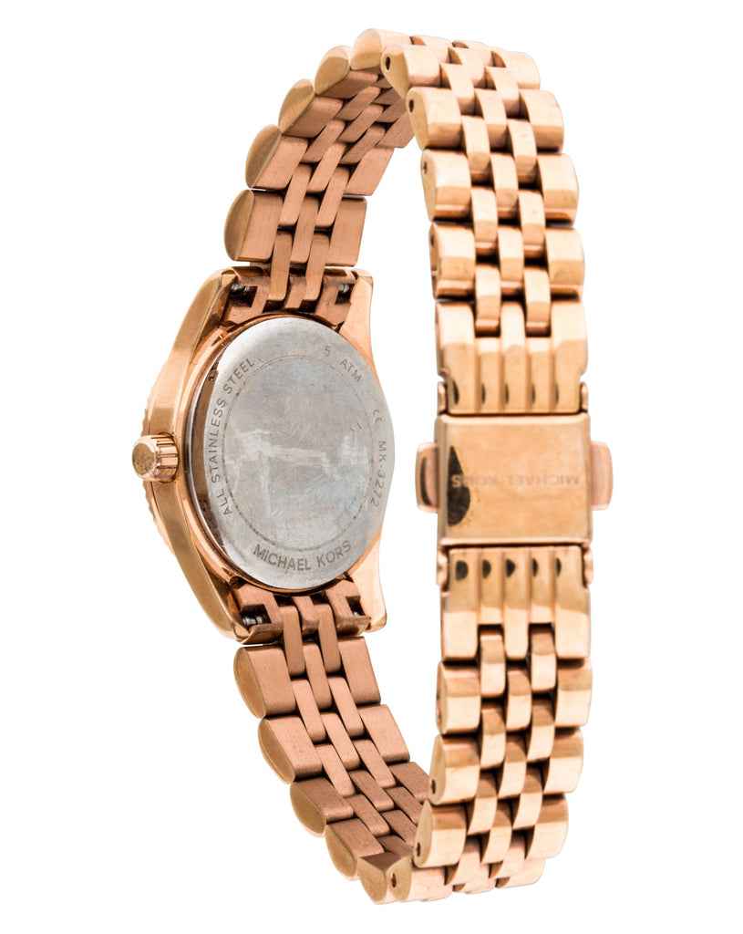 Michael Kors Lexington Mini MK3272 Women's Blue Dial Rose Gold Stainless Steel Watch